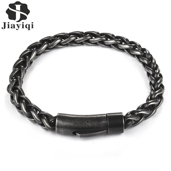 Jiayiqi Black Steel Bracelets